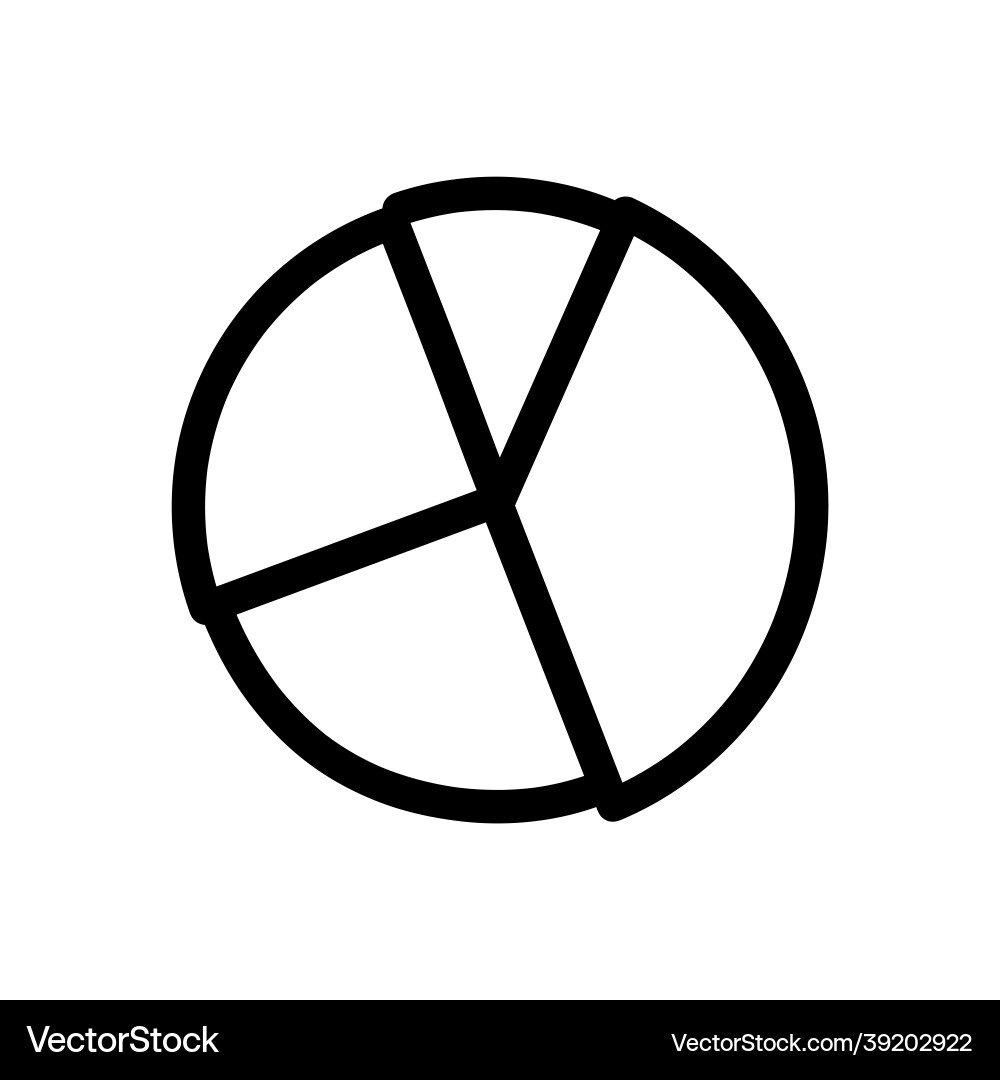 Pie chart line icon isolated simple Pie chart line icon isolated simple Vector Image