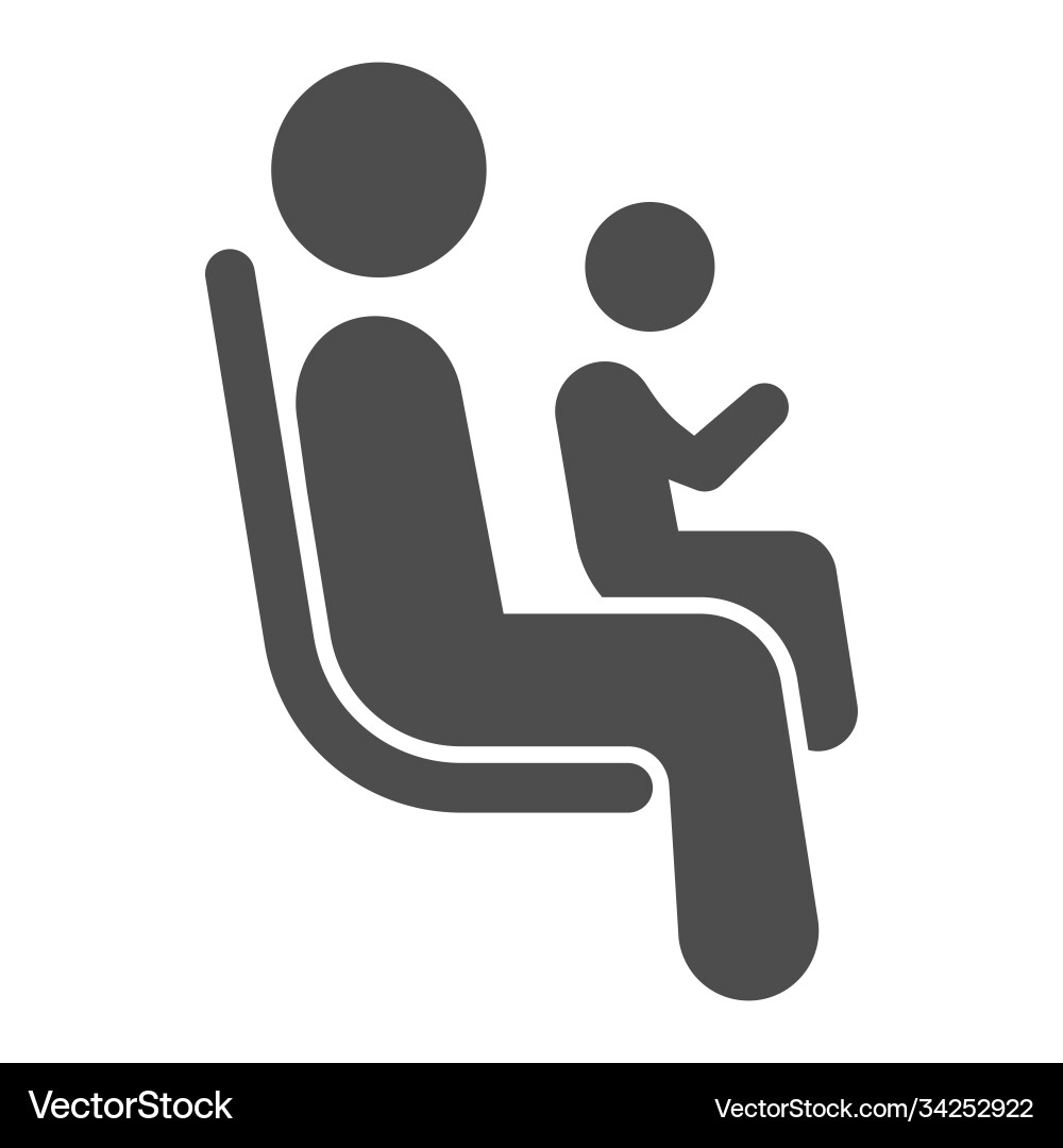 Platz für Passagiere mit Kindern solide Ikone Platz für Passagiere mit Kindern solide Ikone vektorbild