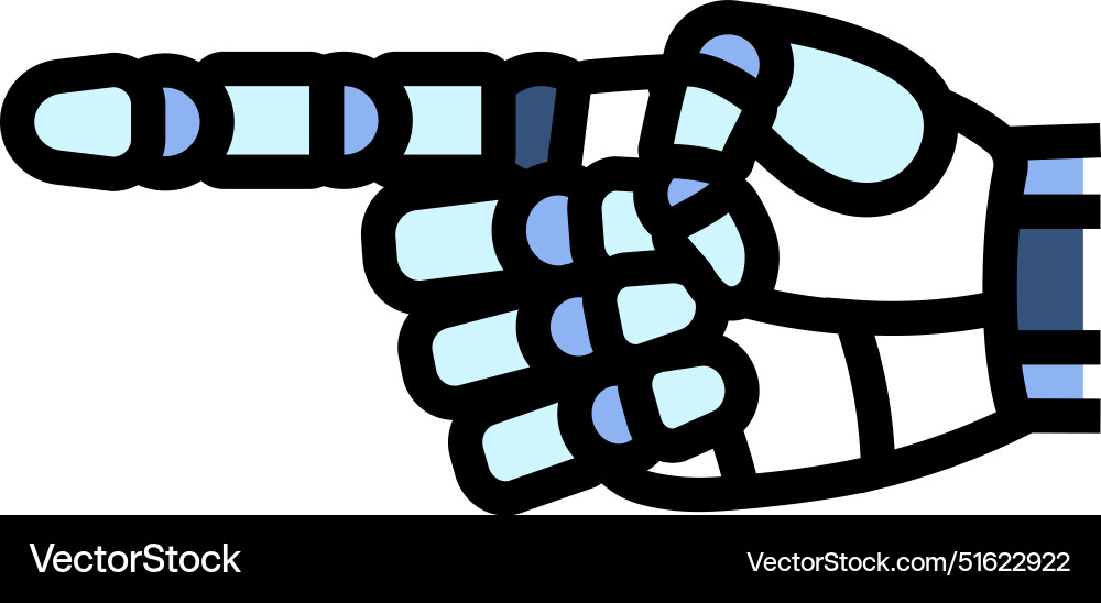 Pointer robot hand gesture color icon vector image