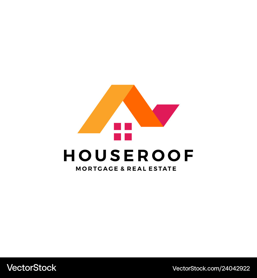 Real Estate Ribbon Logo Vector Image
