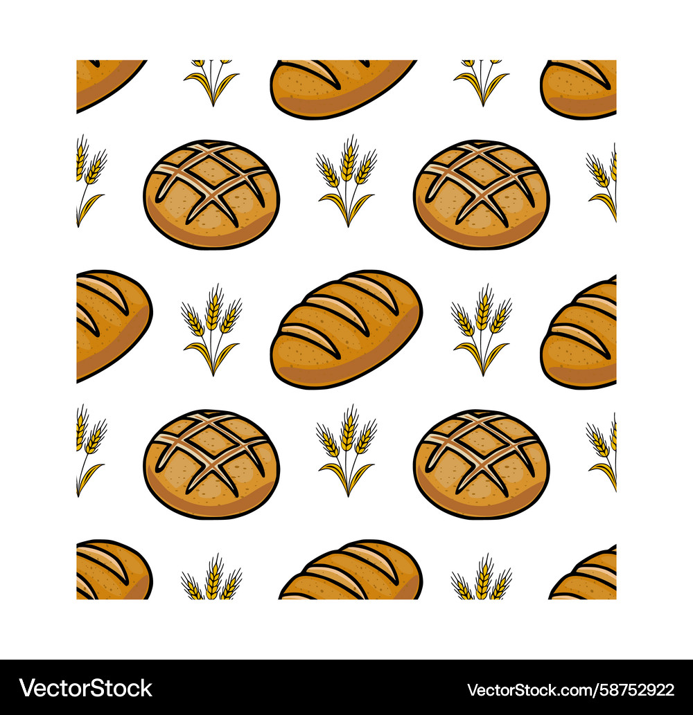 Rustic Bread Pattern Vector Image