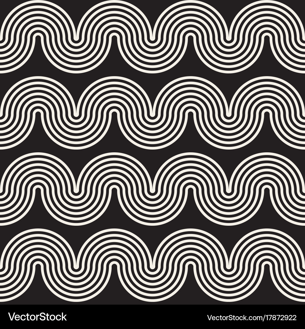 Seamless wavy lines pattern repeating Vector Image
