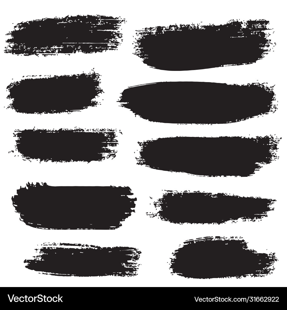 Set brush strokescollection vector image