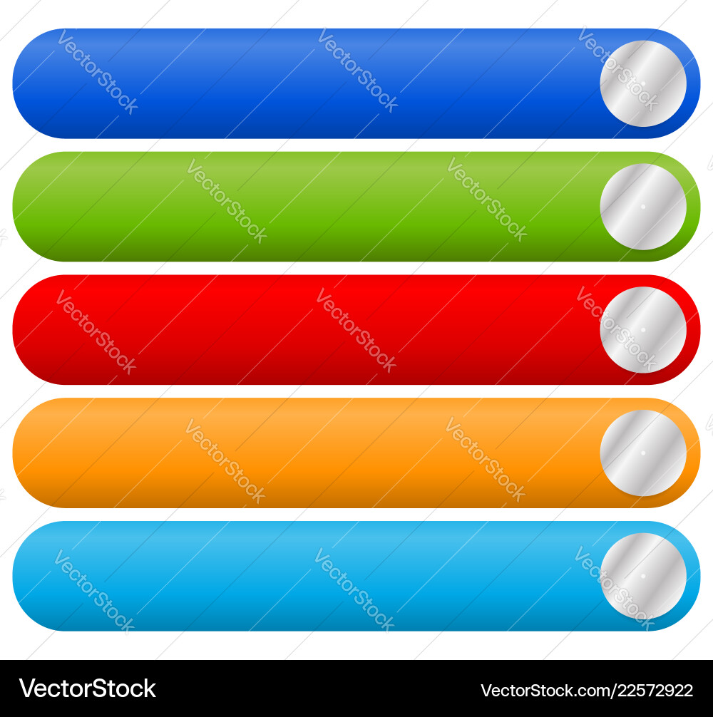 Set of blank rectangular banner button vector image