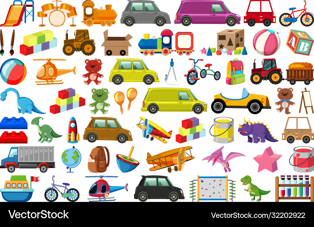 Set various objects cartoon Set various objects cartoon vector image