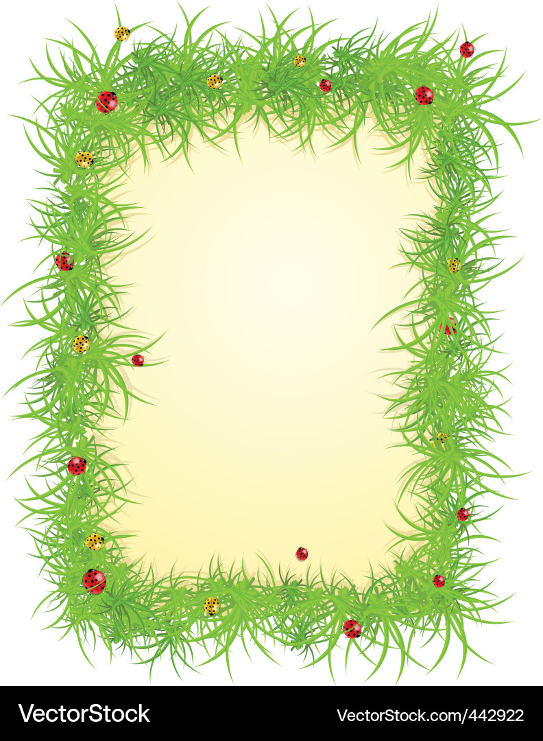 Spring frame with ladybugs vector image