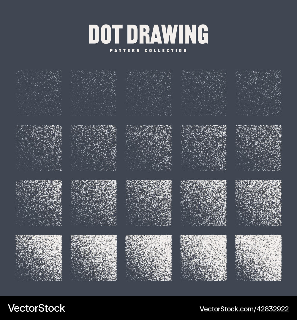 Square shaped dotted objects stipple elements Square shaped dotted objects stipple elements vector image
