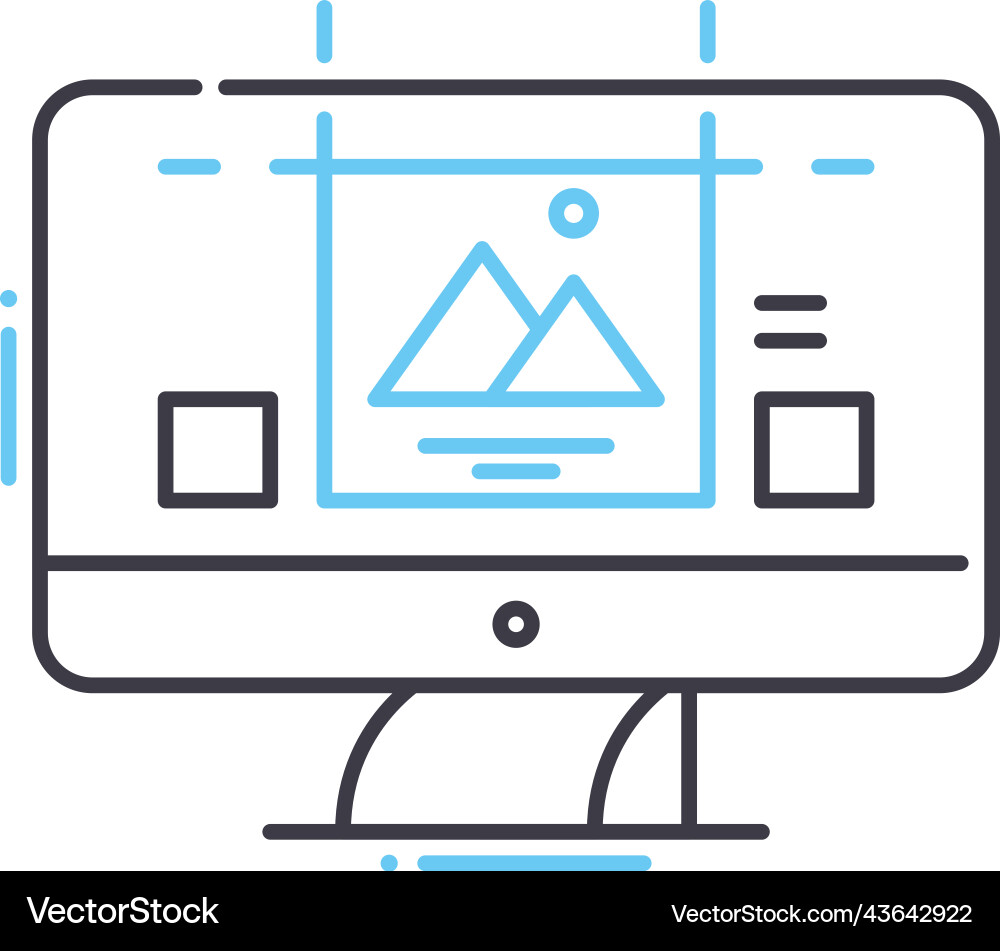 Website prototyping line icon outline symbol Website prototyping line icon outline symbol vector image