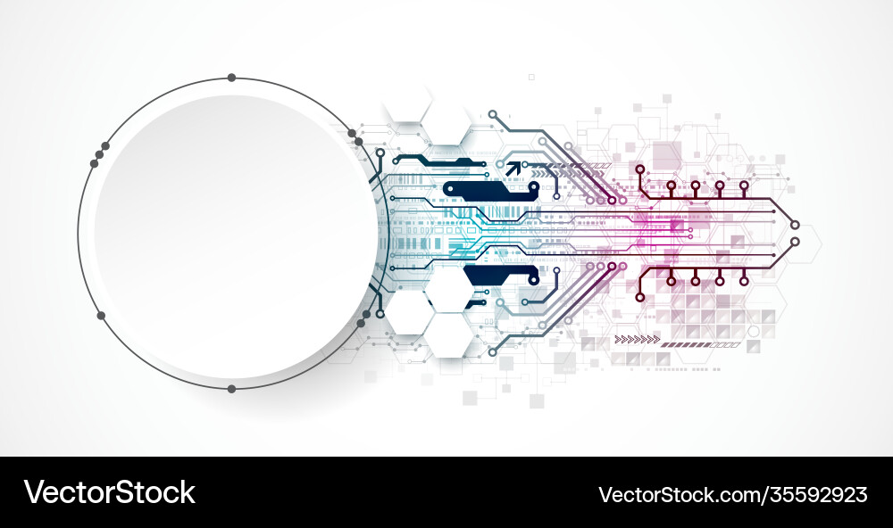 Abstract circle technology concept circuit board vector image