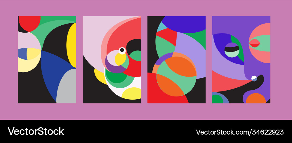 Abstract colorful geometric and curvy pattern Abstract colorful geometric and curvy pattern vector image