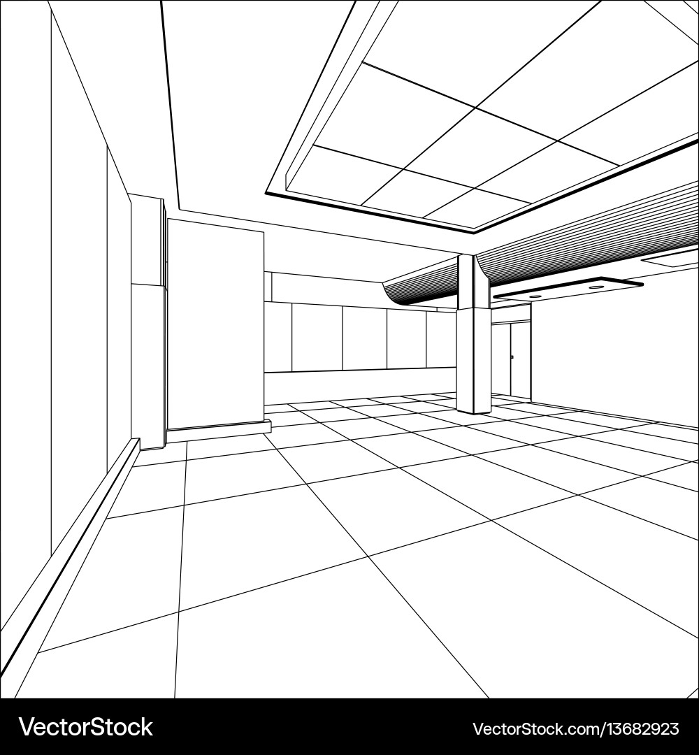 Abstract modern office architecture design in 3d Abstract modern office architecture design in 3d Vector Image