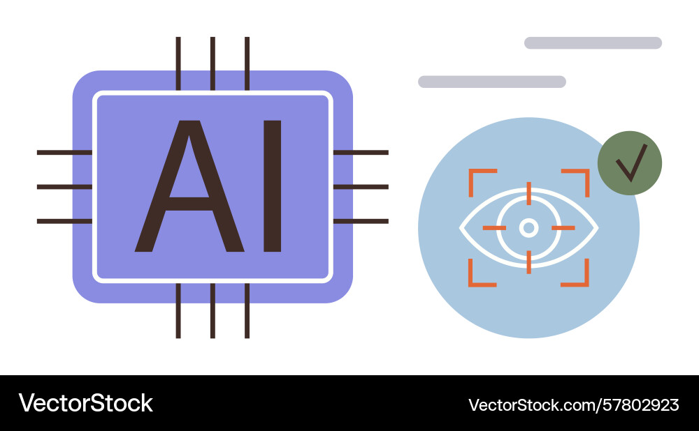 Artificial intelligence and vision recognition Artificial intelligence and vision recognition Vector Image