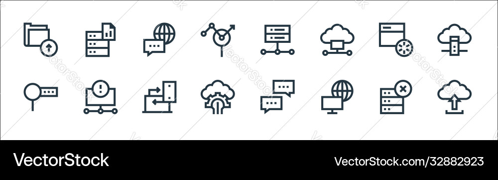 Big data line icons linear set quality Big data line icons linear set quality vector image