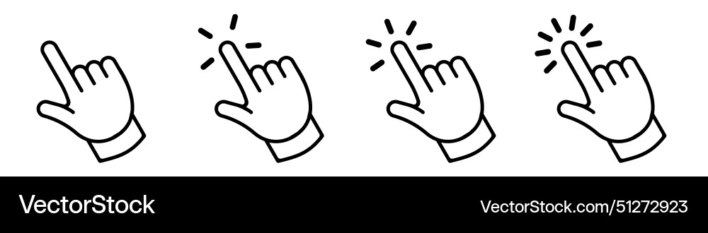 Click cursor hand icon computer mouse vector image