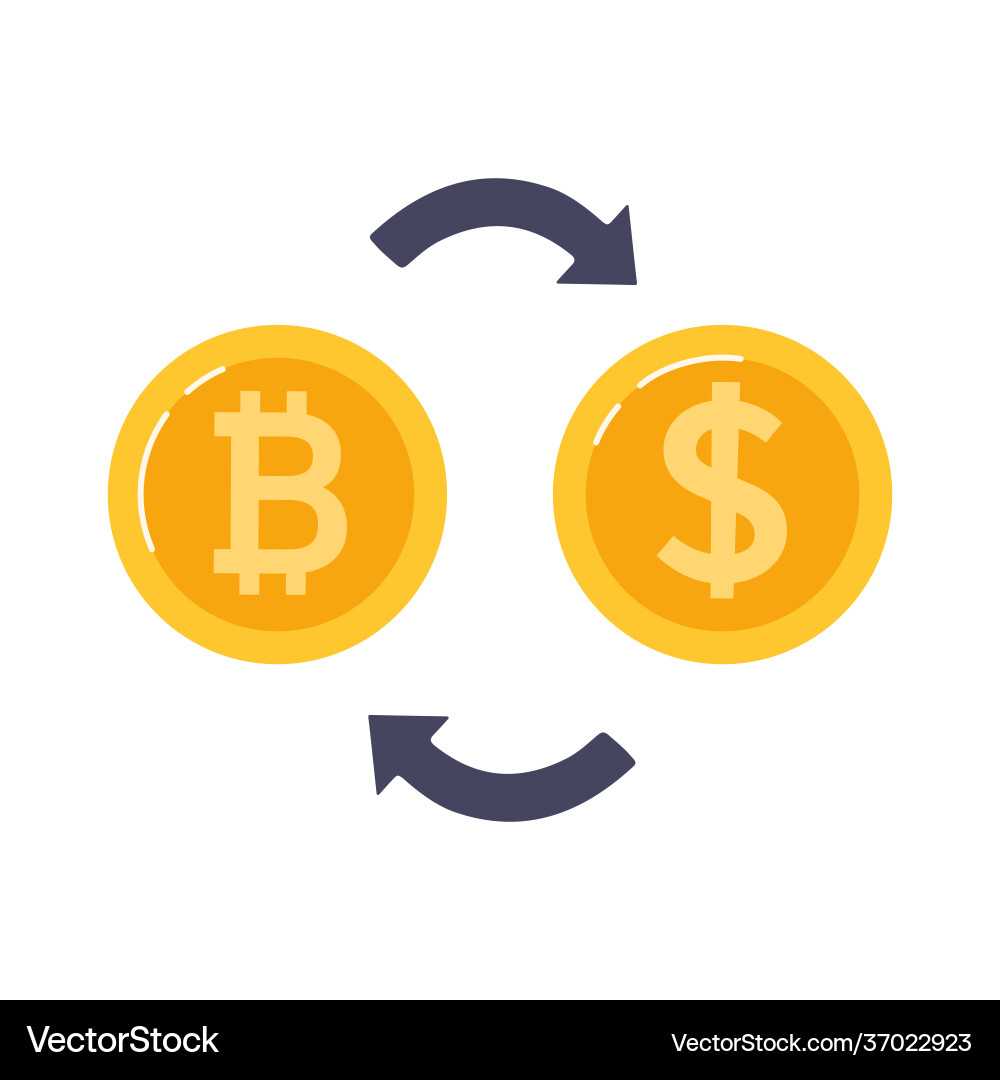 Dolar exchange for bitcoin blockchain Dolar exchange for bitcoin blockchain vector image