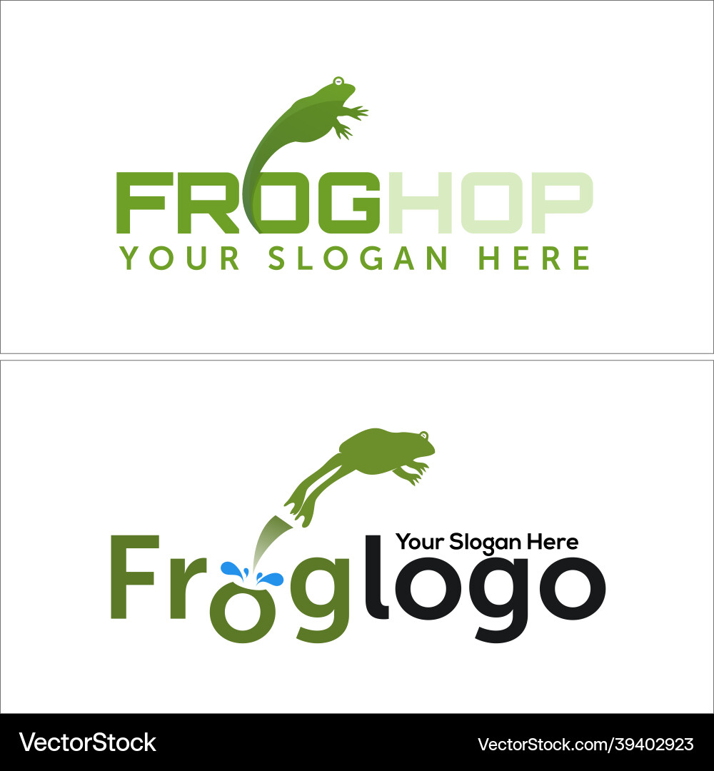 Frog jump logo design Frog jump logo design vector image
