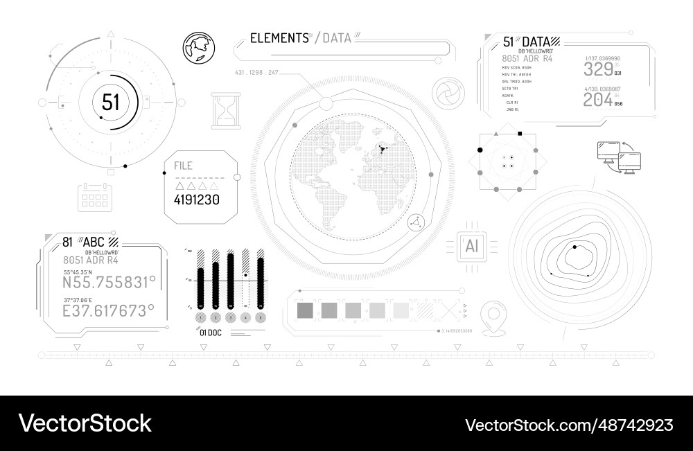 Geolocation Data Elements vector image