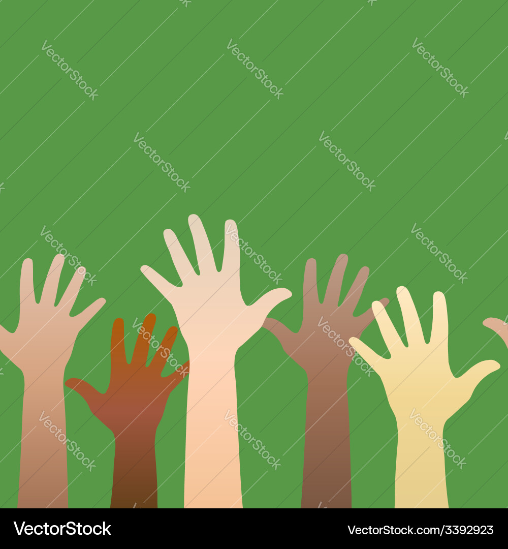 Hands Raised - Support and Unity vector image