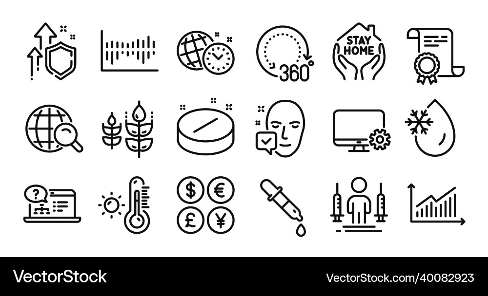 Internet search certificate and 360 degrees line Internet search certificate and 360 degrees line Vector Image
