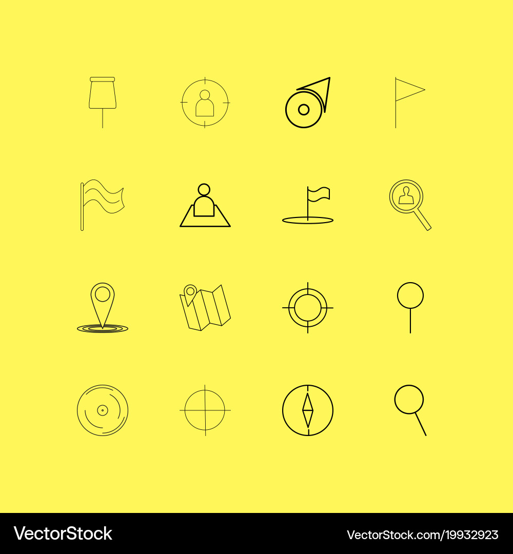Map and navigation linear icon set simple outline vector image