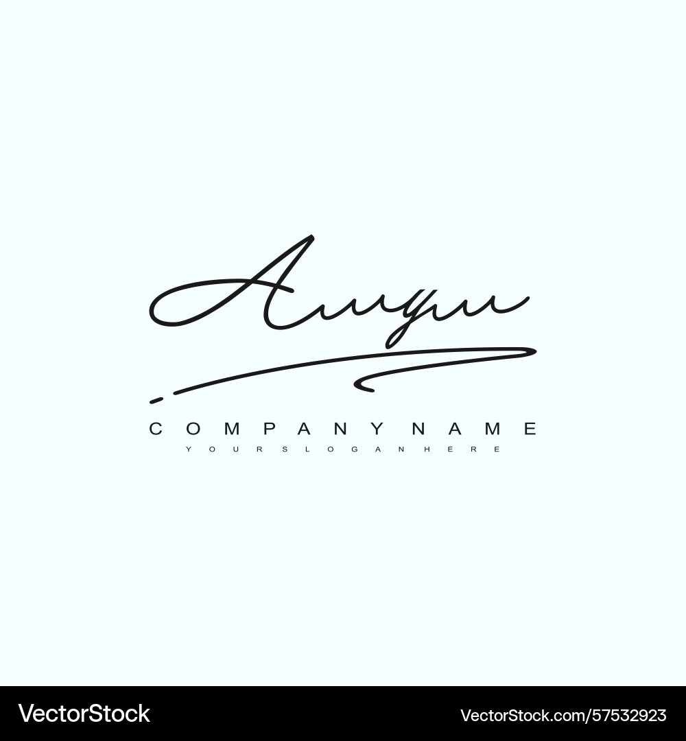 Minimal signature logo design with ay initials Vector Image