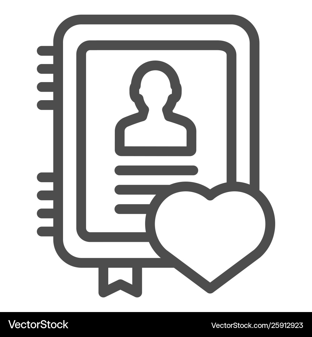 Personal notepad line icon notebook Personal notepad line icon notebook vector image