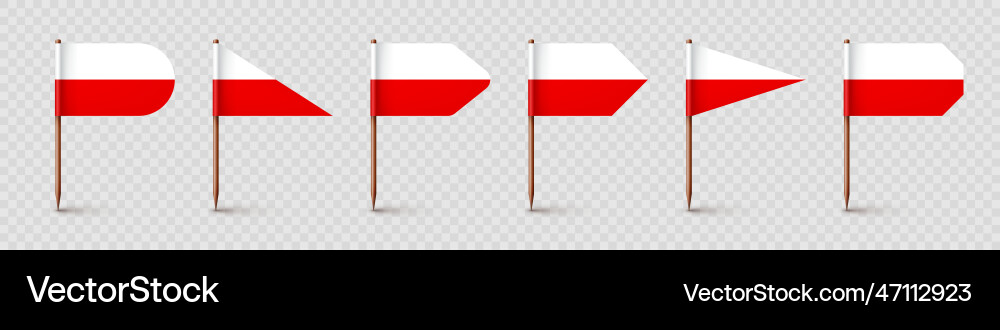 Polish toothpick flags souvenir from poland Polish toothpick flags souvenir from poland vector image