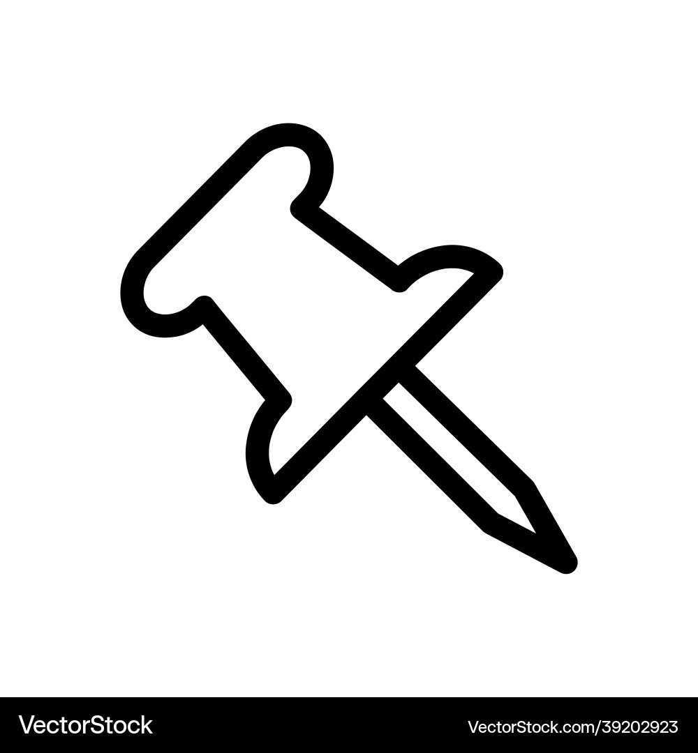 Push pin line icon isolated simple Push pin line icon isolated simple Vector Image