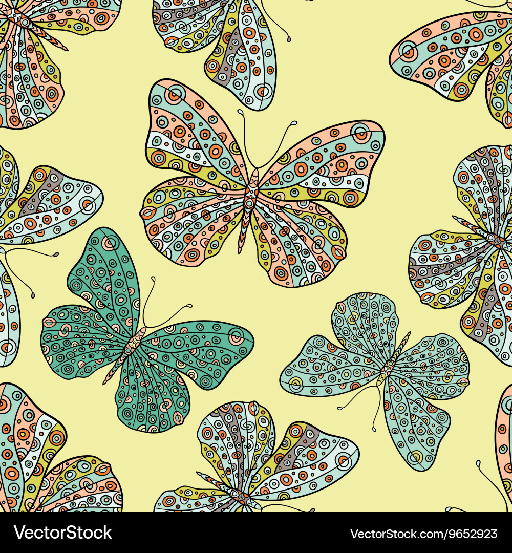 Seamless pattern with butterflies vector image