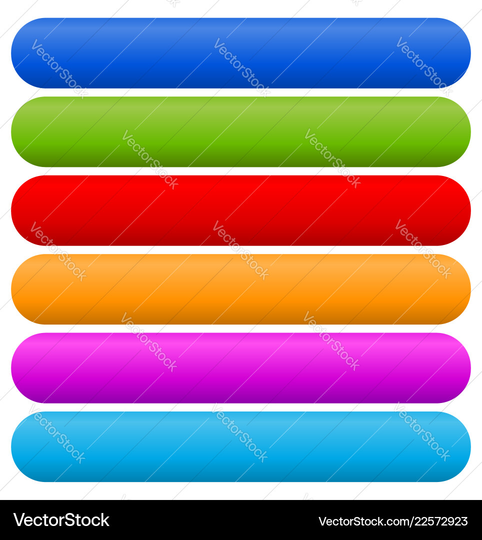 Set of blank rectangular banner button vector image