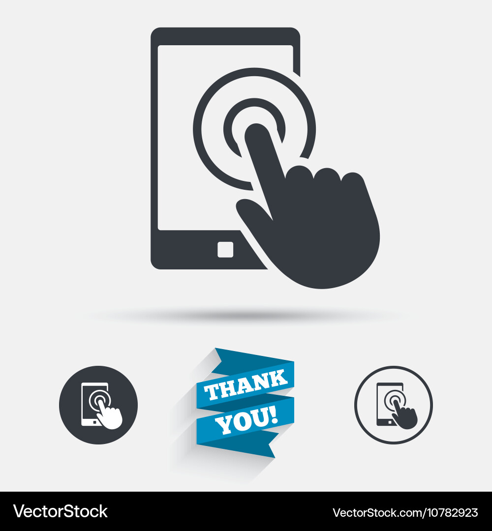 Smartphone Touchscreen Pointer Icon Vector Image