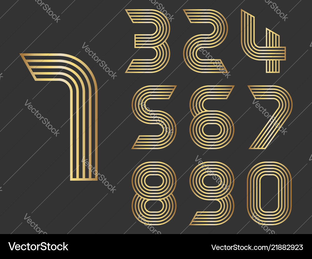 Ten Number Set – Zero to Nine vector image