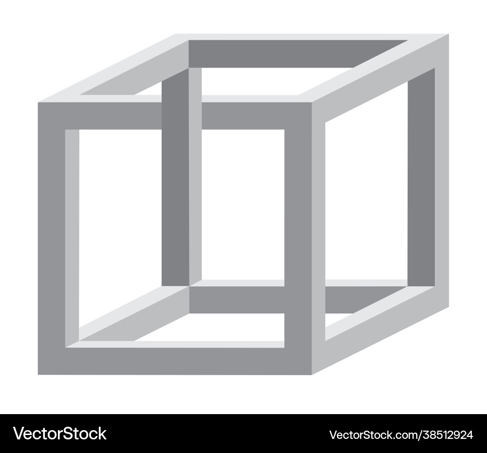 3d unreal Würfelform optisch nicht vorhanden Figur 3d unreal Würfelform optisch nicht vorhanden Figur vektorbild