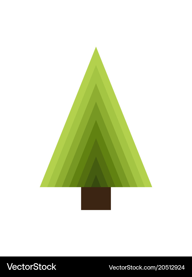 Abstract new year tree made of triangles and trunk Vector Image