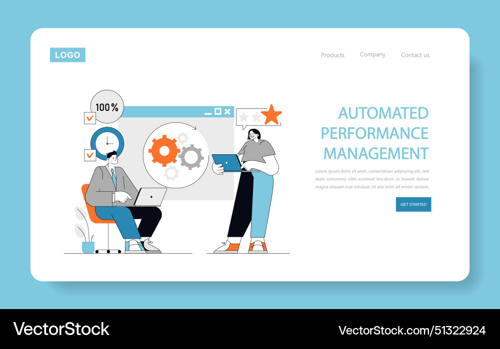 Automated performance management concept Automated performance management concept Vector Image