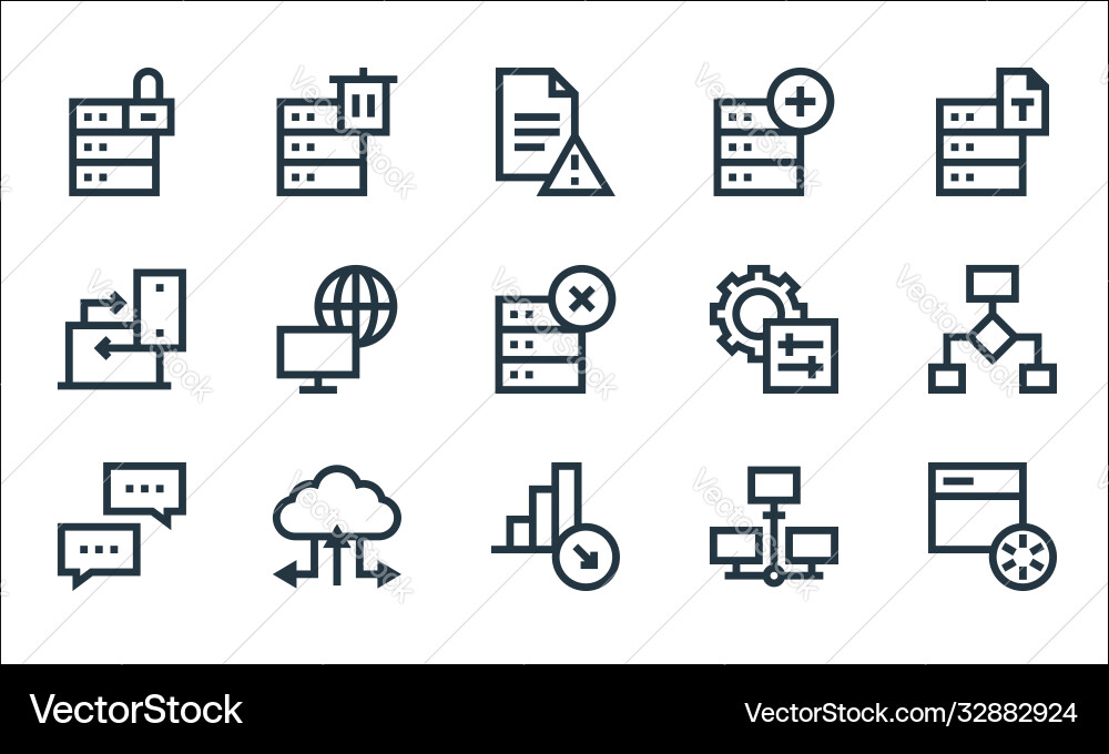 Big data line icons linear set quality Big data line icons linear set quality vector image