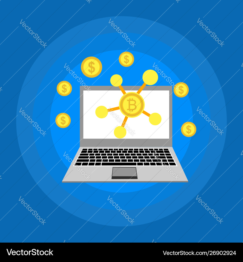 Blockchain scheme mining crypto currency server Blockchain scheme mining crypto currency server vector image