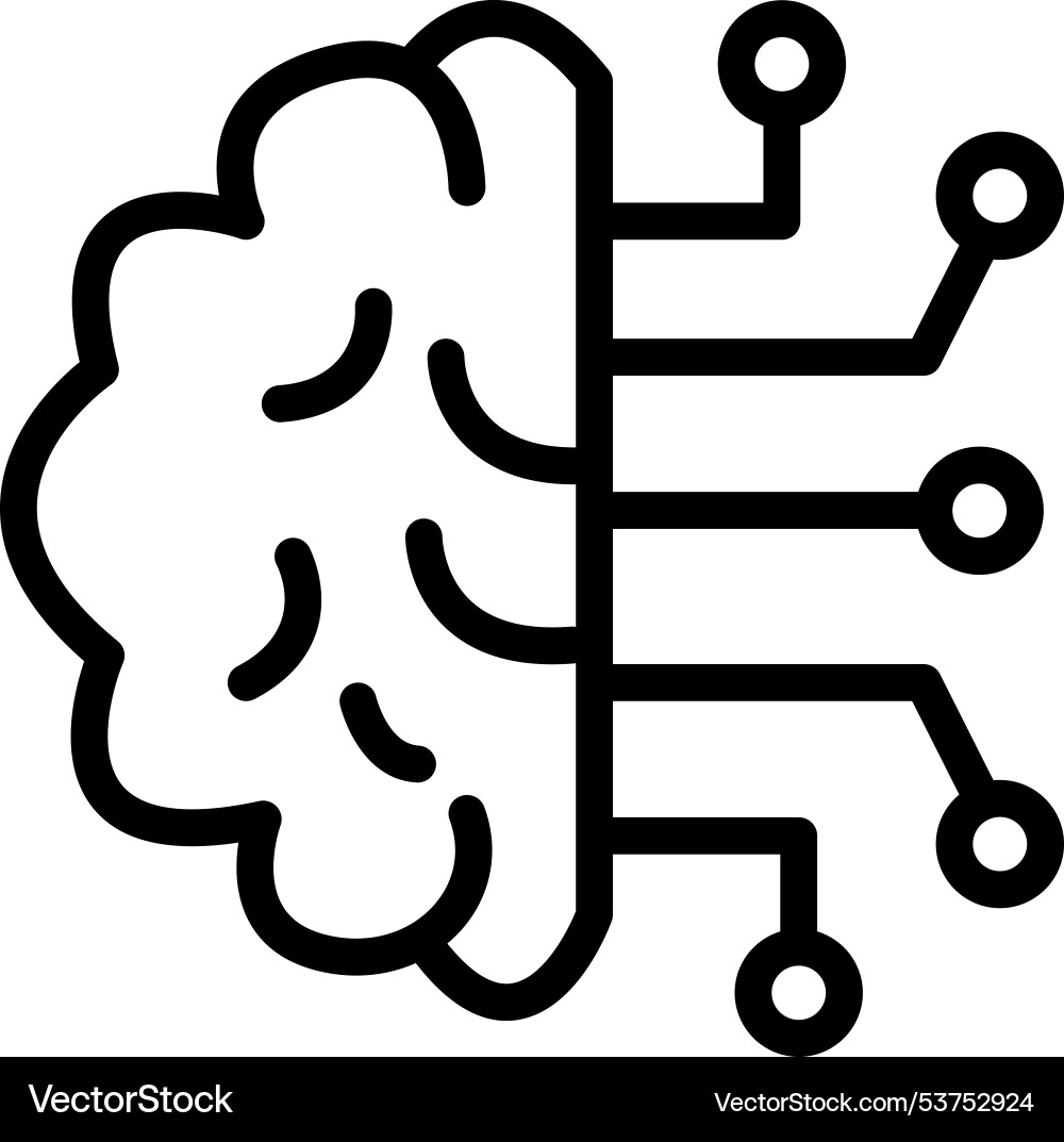 Brain circuit icon ai and artificial Brain circuit icon ai and artificial Vector Image