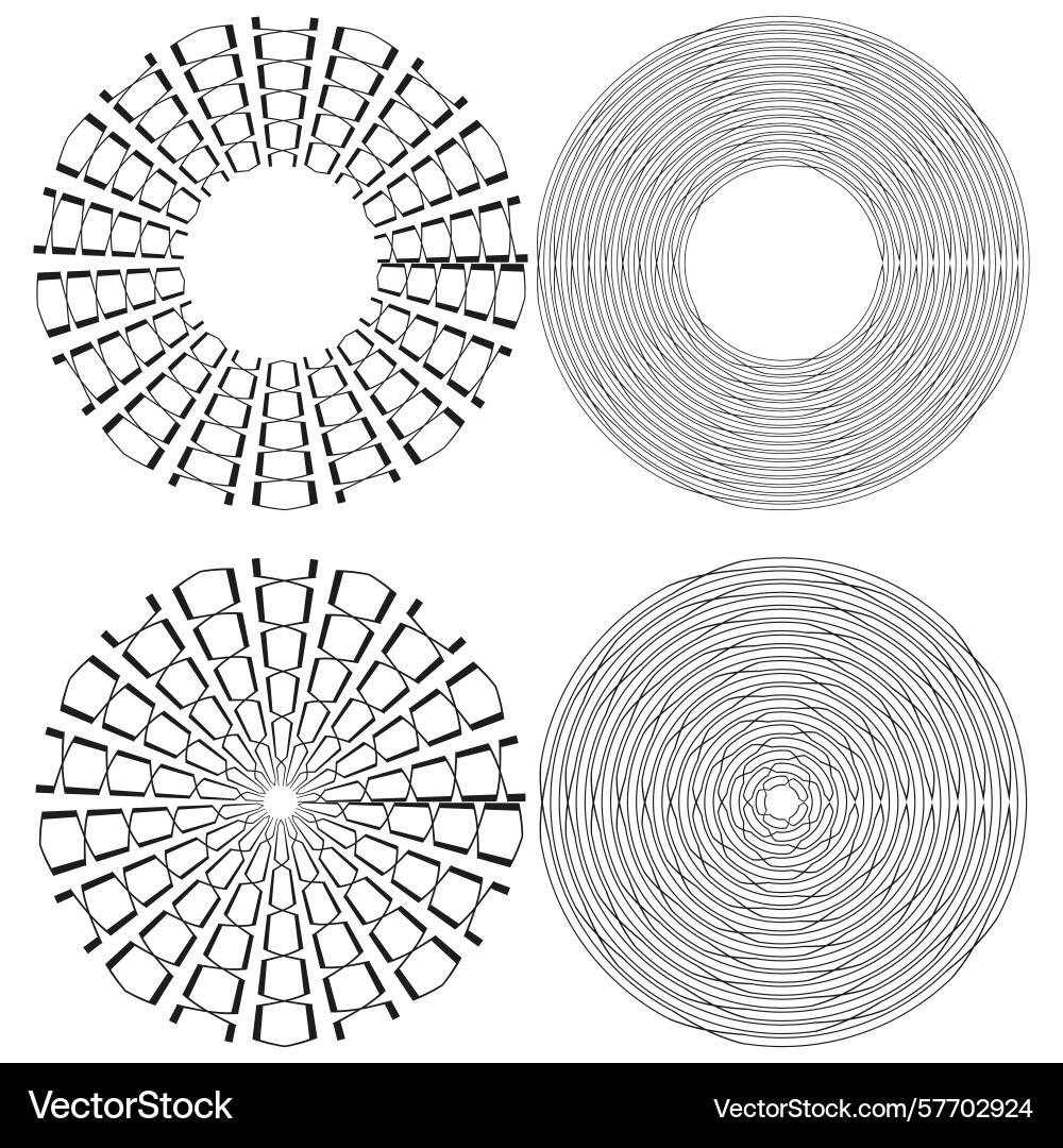 Circular pattern collection concentric ring Circular pattern collection concentric ring vector image