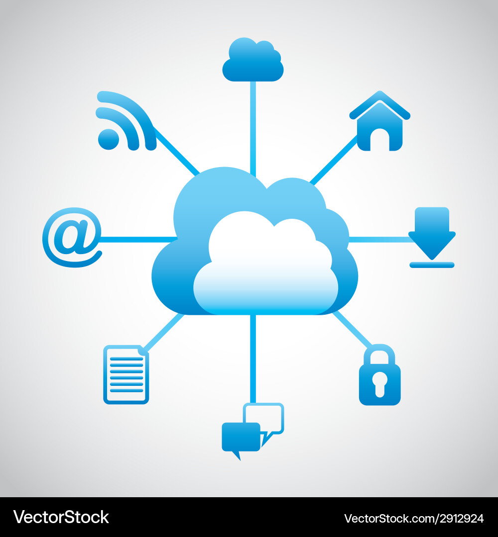 Cloud computing over white background Vector Image