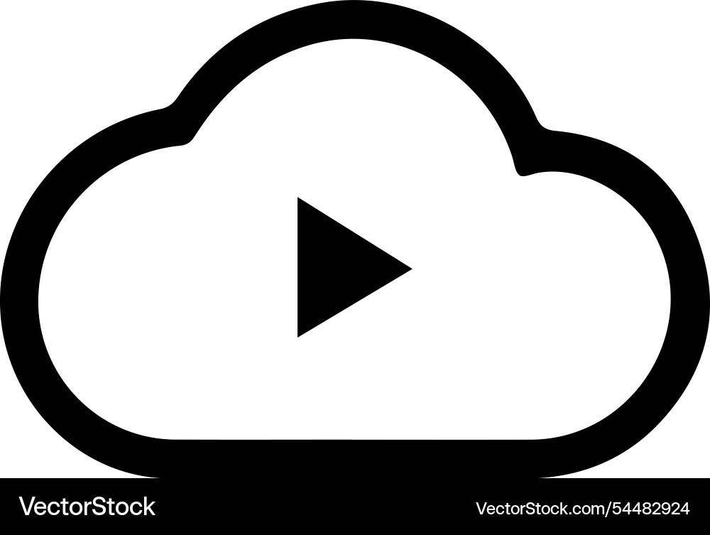 Cloud with play button icon Vector Image