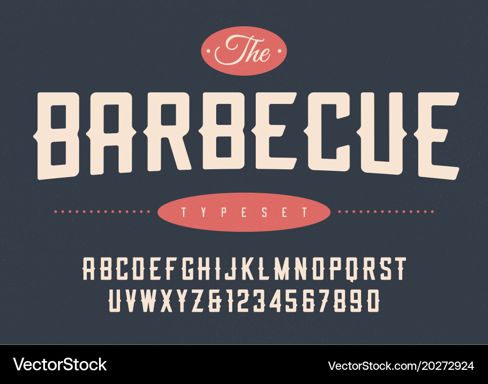 Condensed retro display font design alphabet Vector Image