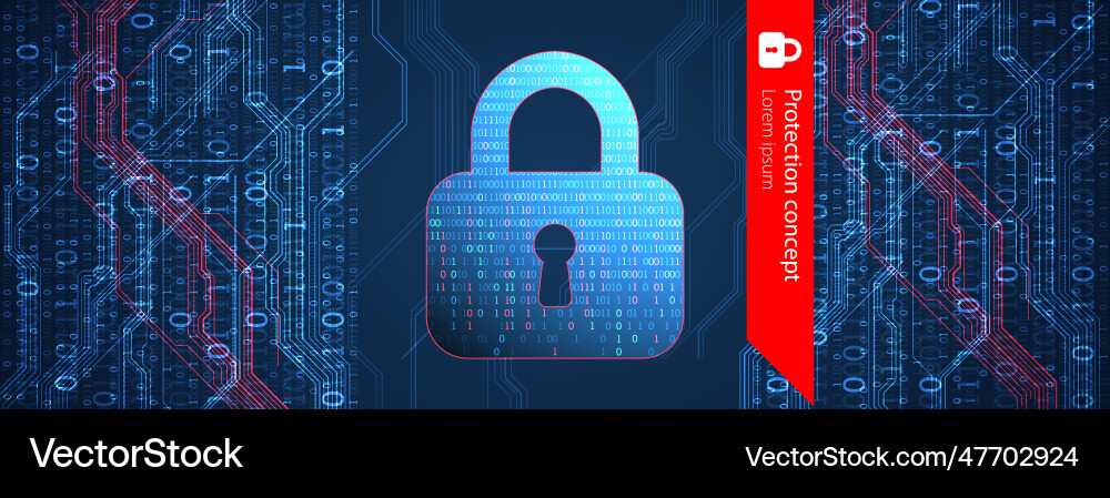 Data security cyber or information privacy Data security cyber or information privacy vector image