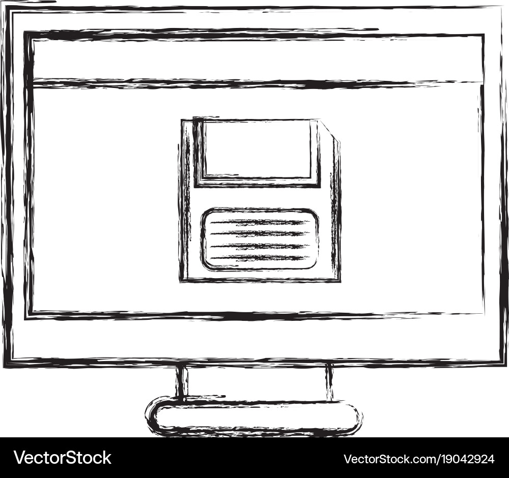 Figure computer technology with screen Vector Image