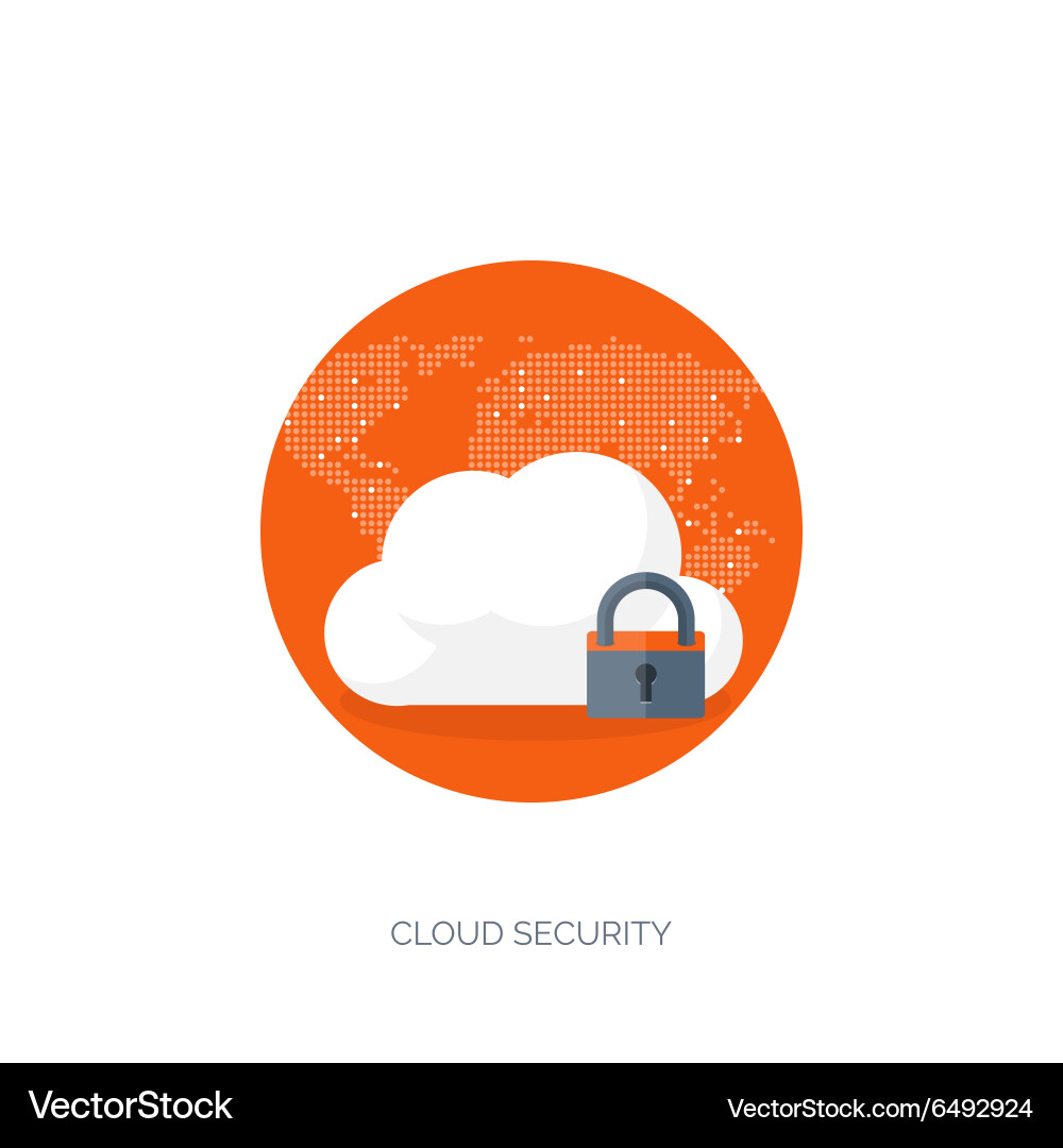 Flat cloud computing vector image
