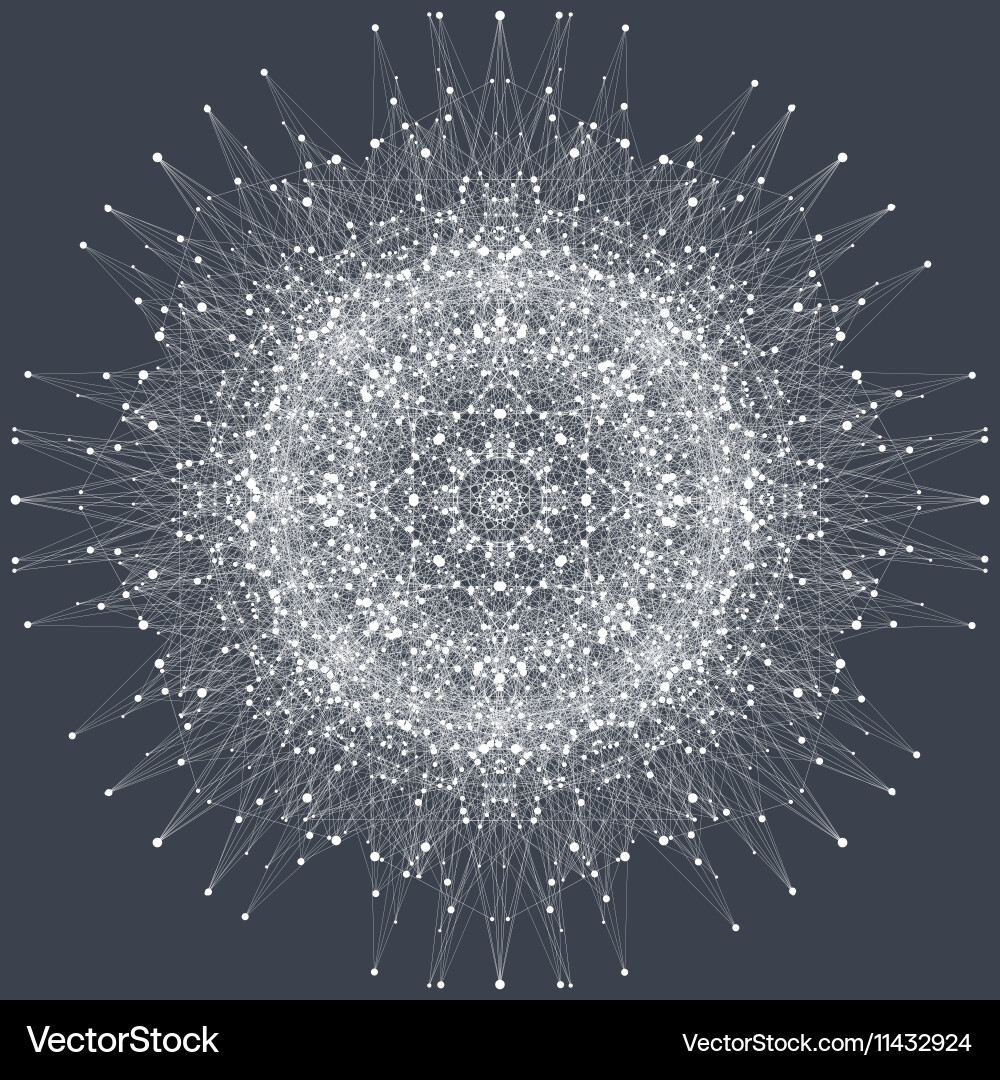 Fractal element with compounds lines and dots big Vector Image