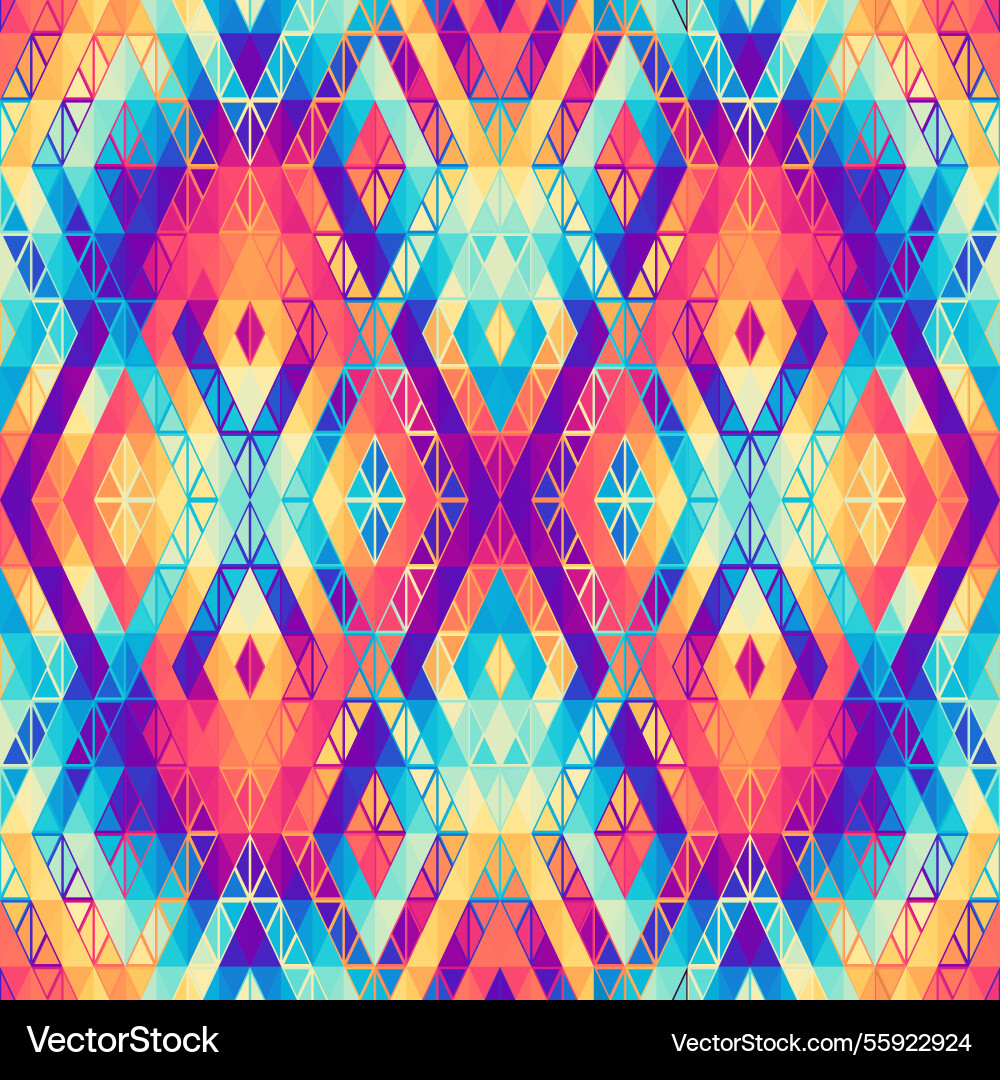 Geometric abstract triangles pattern aztec style Geometric abstract triangles pattern aztec style vector image