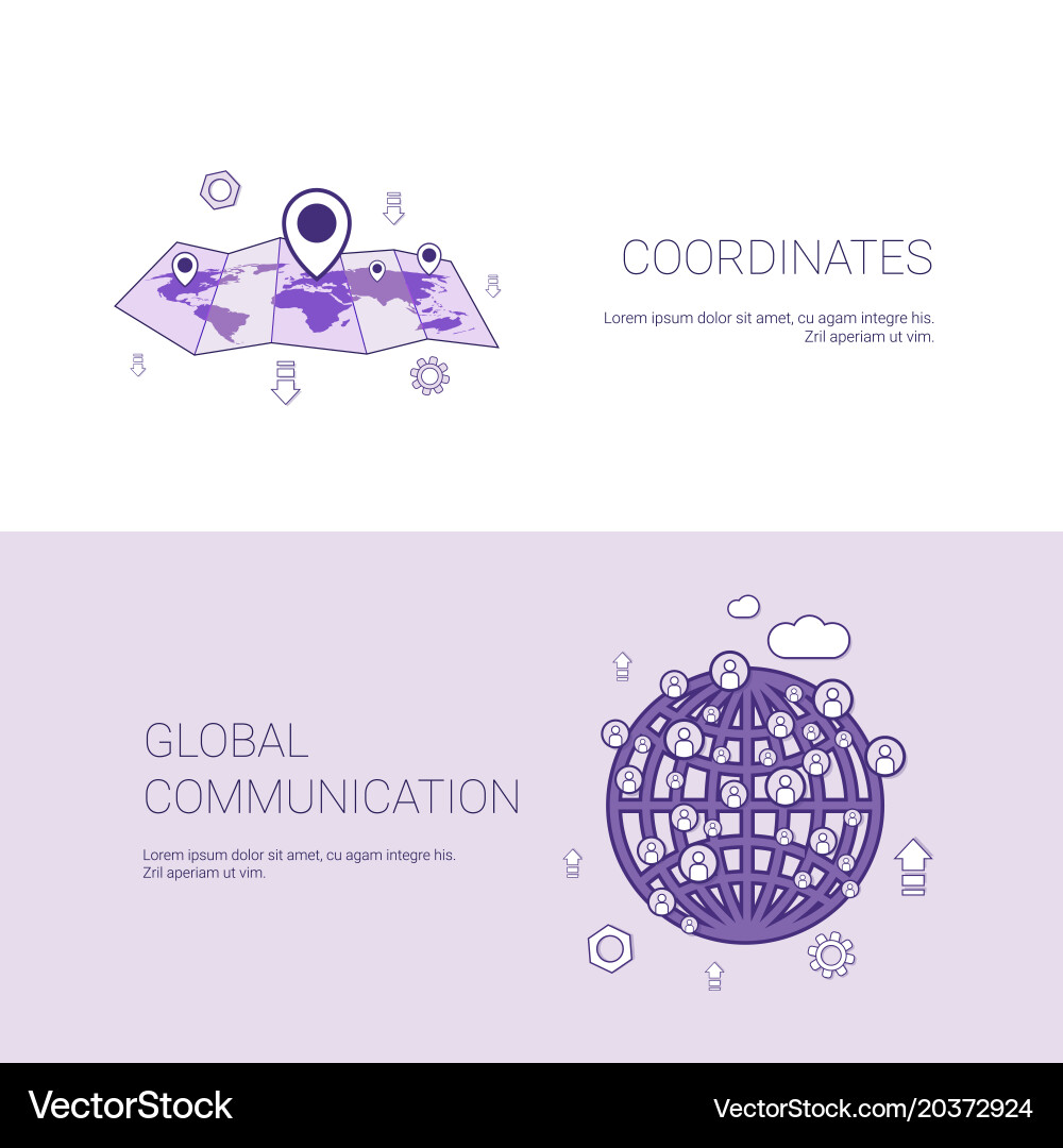 Gps coordinates map and gobal communication vector image