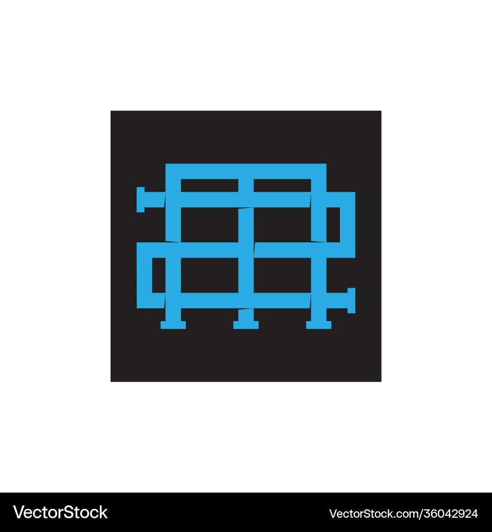 Letter m2 linked overlapping logo Royalty Free Vector Image