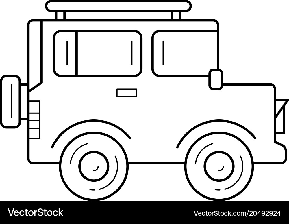 Offroad Auto Linie Symbol Vektorbild